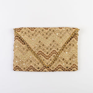 Triangle Clutch (Light Pink & Gold)