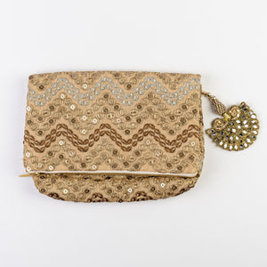 Fold Over Clutch (Retro Gold)