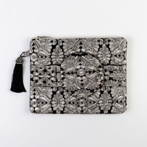 The Bali Bracelet Clutch -Silver & Black